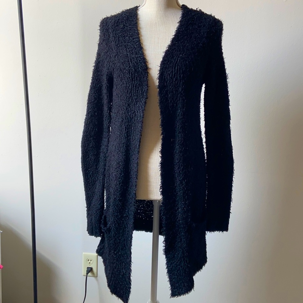 Fluffy Black Cardigan